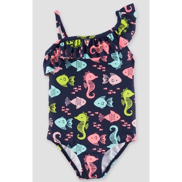 Carter's Other - Carters Navy Fish Ruffle One Piece Swimsuit